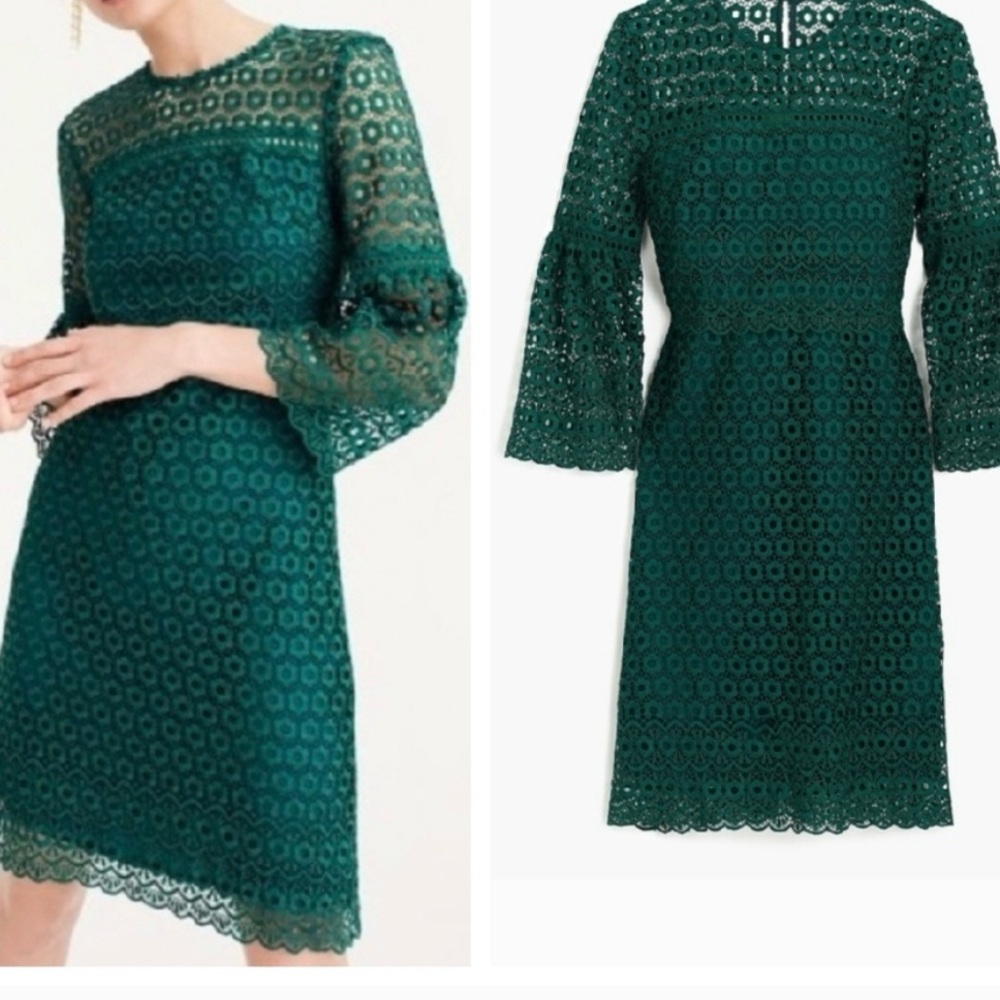 J.Crew Bell-Sleeve Daisy Lace Romantic Ballet Core Dress